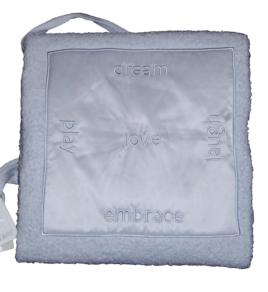 NUEVO Barefoot Dreams Acozychic Azul Satinado Borde Bebé Manta de Recepción 30x30" Foto 2 de 4