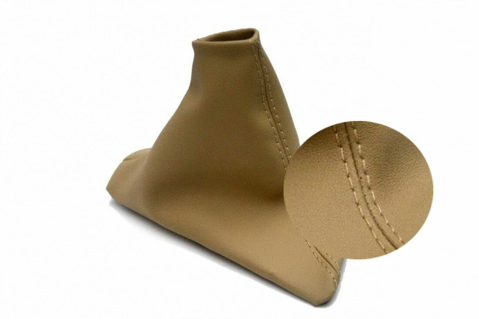 Se adapta a Volvo S60 2005-2008 PVC cuero sintético E freno bota cubierta revestimiento beige tostado Foto 4 de 4