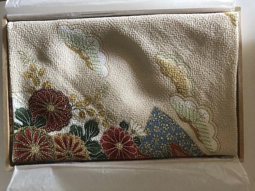 Scarf Womens Silk Japanese Hand Painted Nature 26.5X 26.5 NWT Box - Picture 8 of 10