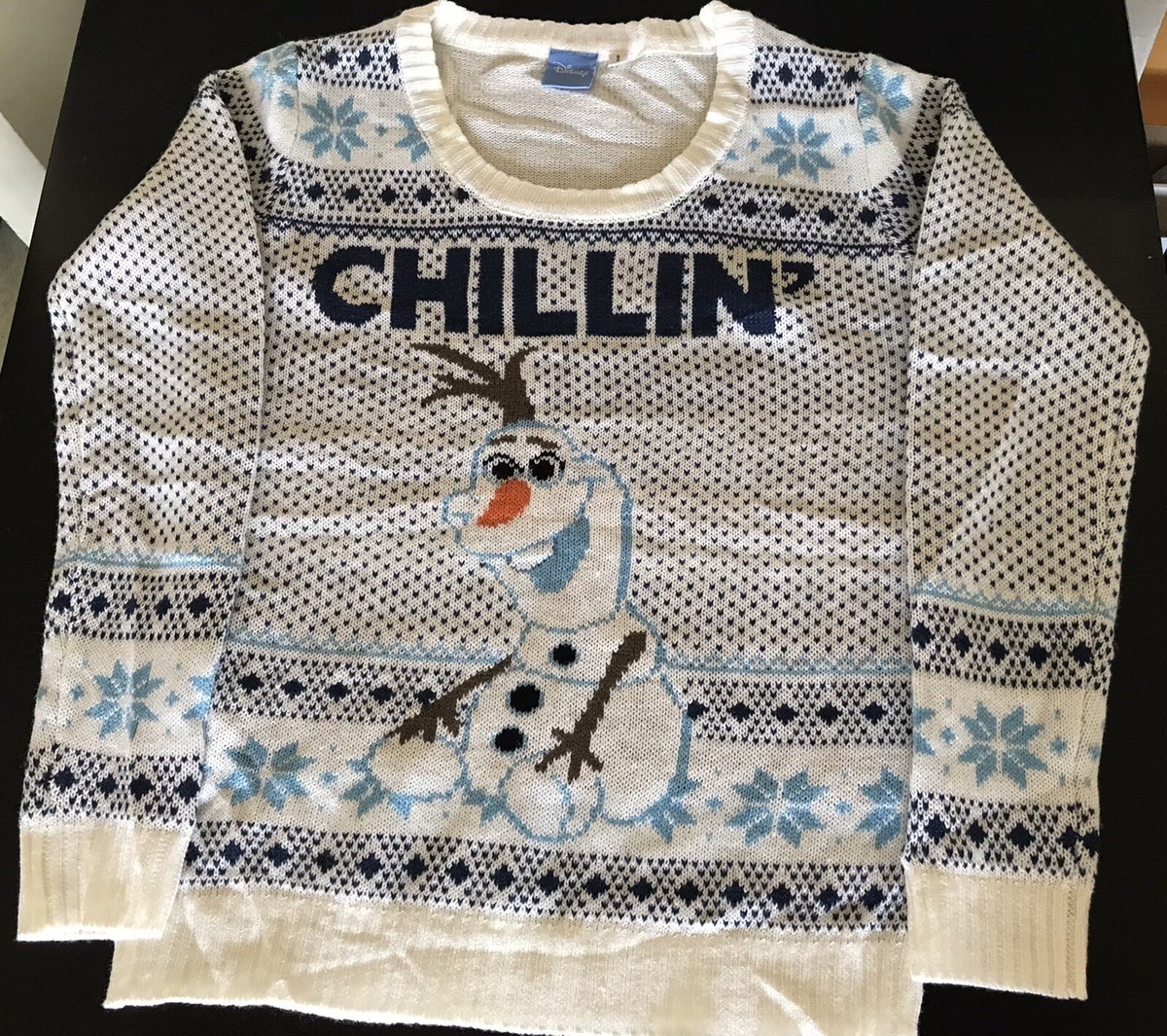 Disney Frozen Olaf Chillin' Christmas Sweater LADIES Small