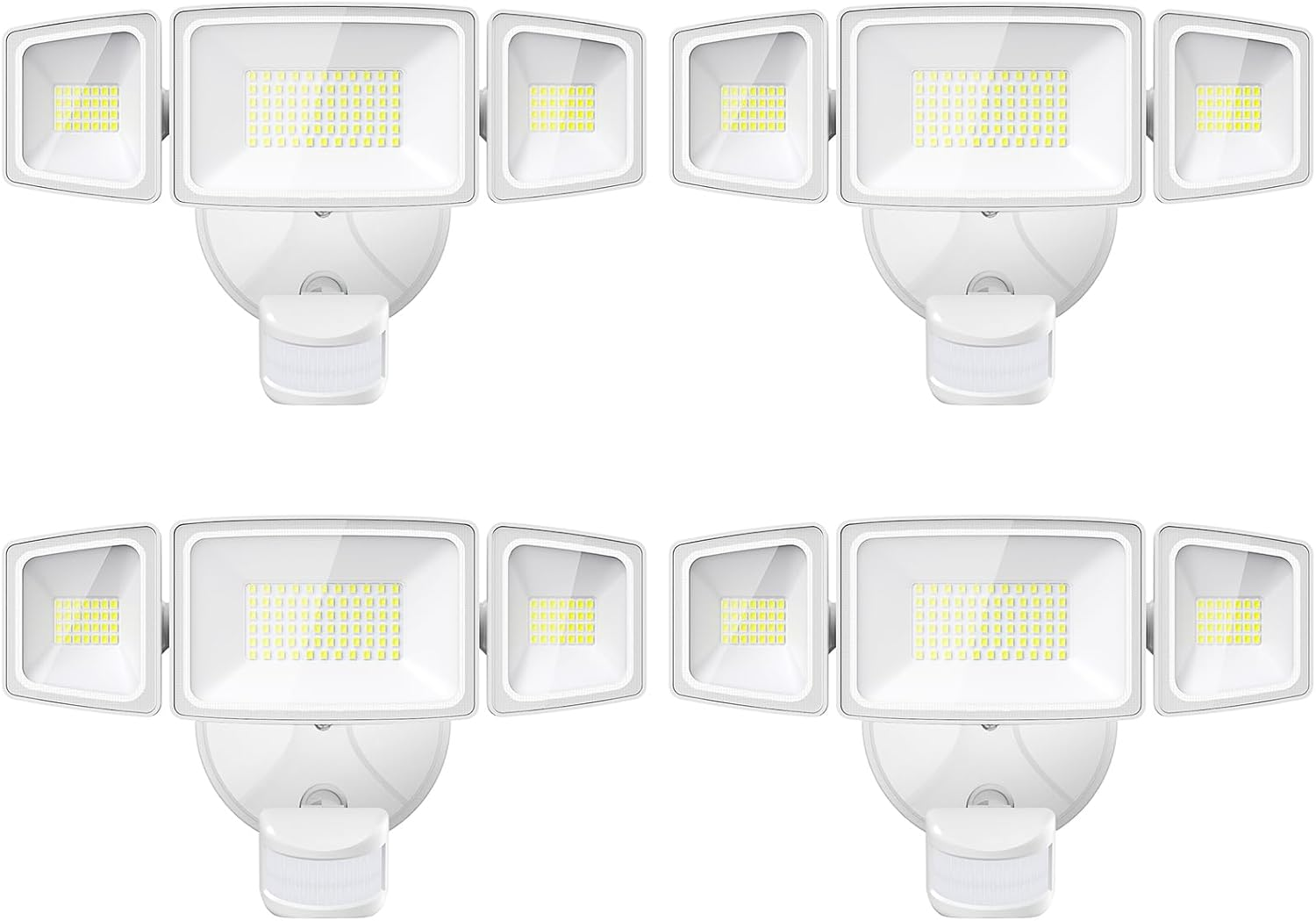 4 Pack 65W LED Motion Sensor Outdoor Lights, 6500LM 6500K IP65 Waterproof Securi