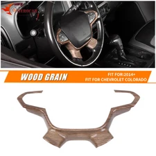 Wood Grain Interior Steering Wheel Trim Panel Cover For Chevy Colorado 2014+ USA