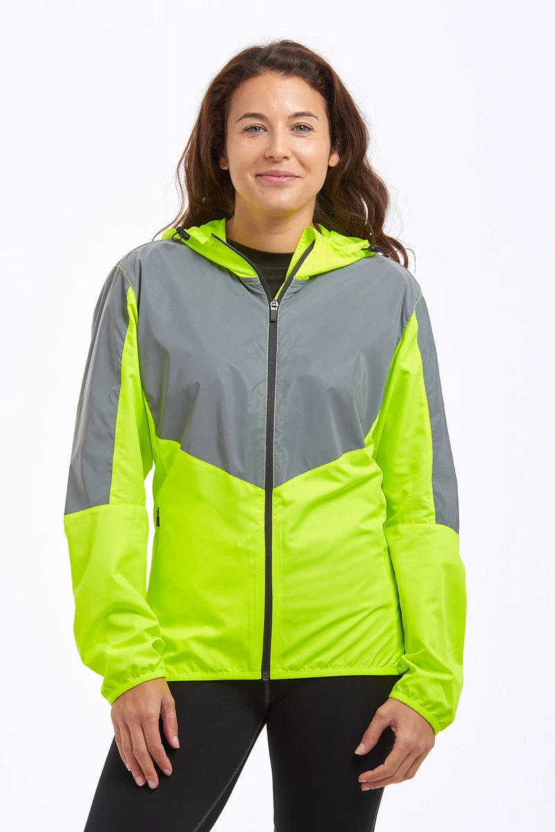 Women s Running Jacket With Hood Windproof Reflective High Vis