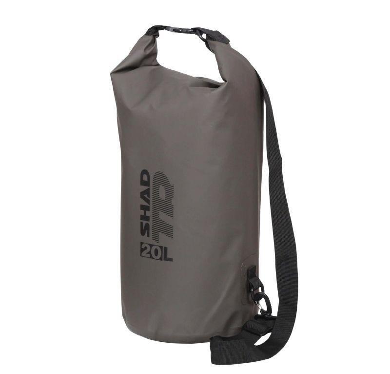 Sacoche moto ib20 Shad 20L : gardez vos affaires au sec sous la pluie en PVC gris