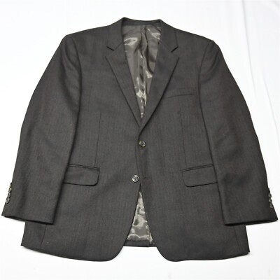 Andrew Fezza 44S Brown Herringbone Cary 100% Wool Mens Blazer Suit Jacket Coat