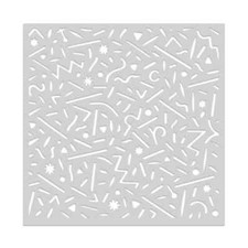 New Hero Arts "DANCING LINES" Confetti Pattern Background Stencil 6"x6" 2024