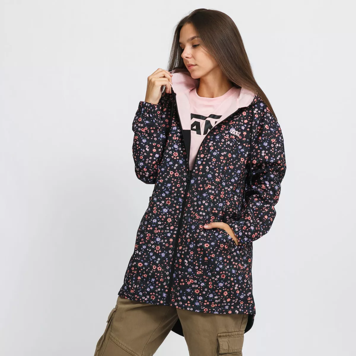 Vans Mercy Reversible Parka Women s Black Pink Sportswear Outwear Jacket