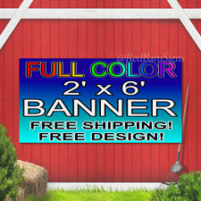 Custom Vinyl Banner 13oz Full Color Outdoor Sign FREE DESIGN