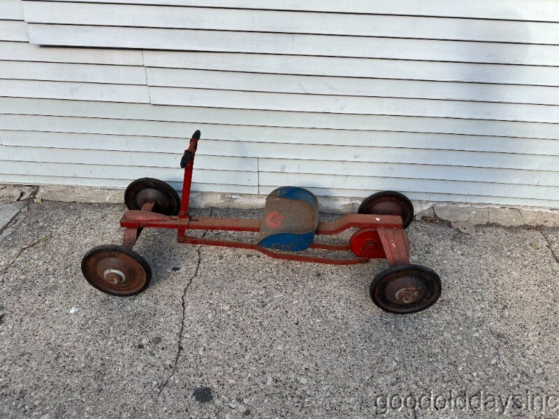 Antique Vintage Irish Mail Cart Pedal car push pull Kids Go Cart