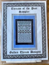 Golden Thread Designs THREADS OF THE PAST SAMPLER Cross Stitch Pattern w/Linen