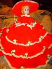 14-in Beautiful Orange Handcrafted Crocheted Dress Doll — photo 1