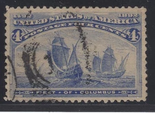 U.S. STAMP #233 ---  4c COLUMBIAN - 1893 - USED