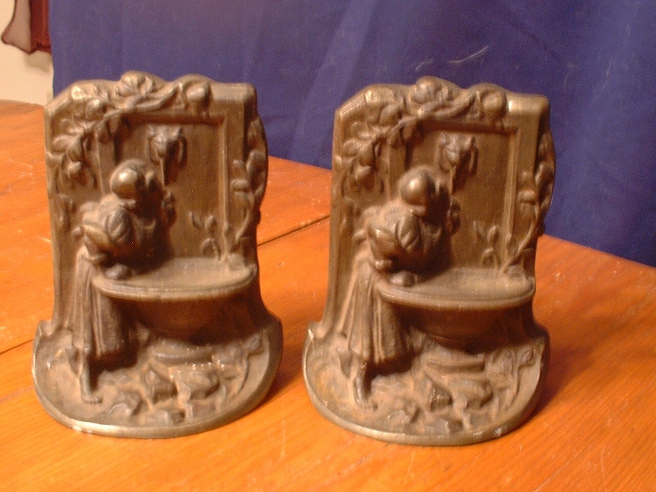 Pair of Antique Cast Iron Rebecca at The Well Bookends Signed | eBay