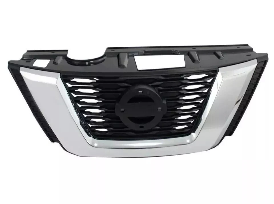 New Front Grille With Emblem Chrome & Black For 2017-2018 Nissan Rogue NI1200281 - Imagem 4 de 4