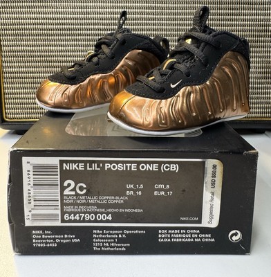 Nike Air Foamposite Little Posite One Copper Youth 723947-004 Size 2C