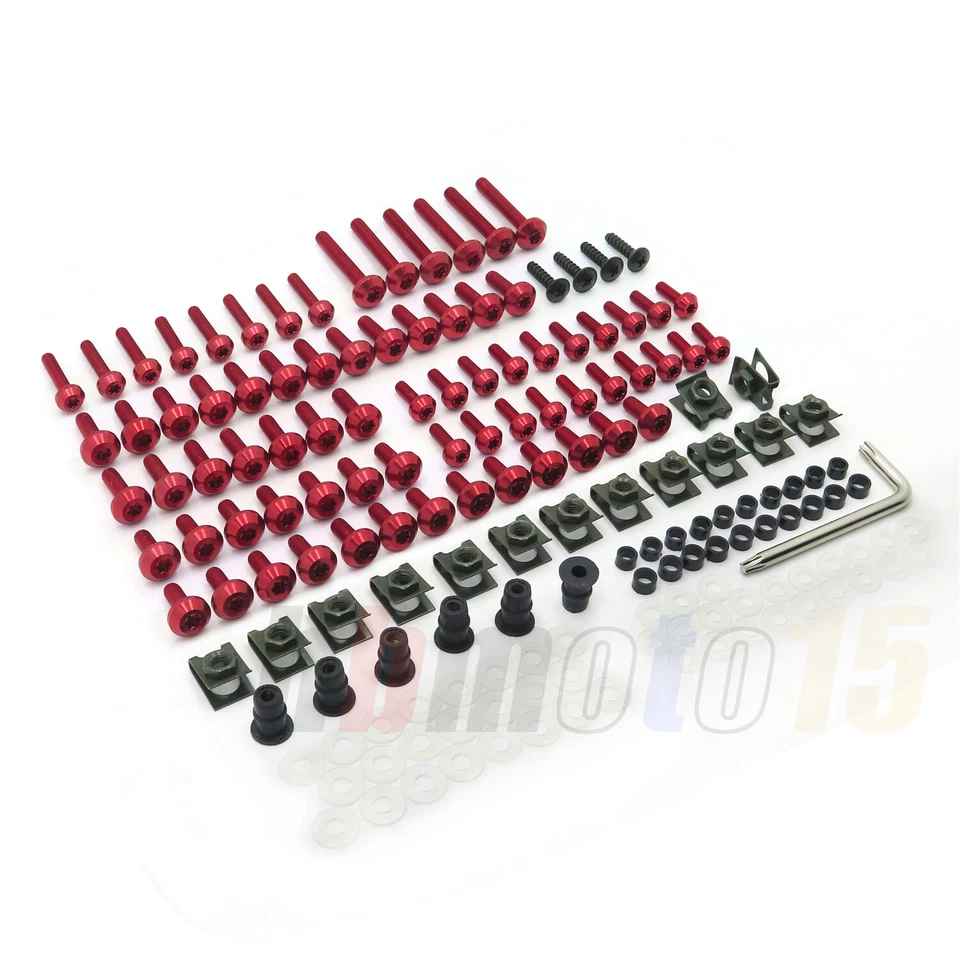 Rose Red Fairing Bolt Kit body screws For Suzuki Honda Yamaha Aprilia Kawasaki - Image 3 of 4