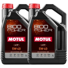 Motul 8100 POWER 5W-40 Motor Oil 100% Synthetic Engine Oil 111809 5L 2 Pack