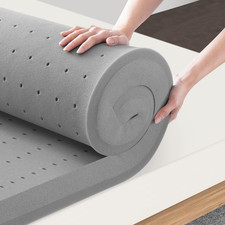 3" Queen Memory Foam Mattress Topper - Medium Firm  Bamboo Ventilated