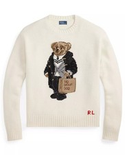 Polo Ralph Lauren Women's Polo Bear Wool-Cashmere Crewneck Sweater - M