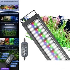 LED Aquarium Light 12-18 Inch Extendable Full Spectrum Timer Dimmable D/N Mode