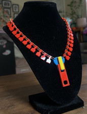 Tatty Devine Necklace Giant Zipper Iconic Red/Blue/Yellow
