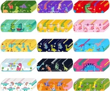 Estune 150 Pcs Bulk Kids Bandages Dinosaur 15 Styles Fun Children's Adhesive...