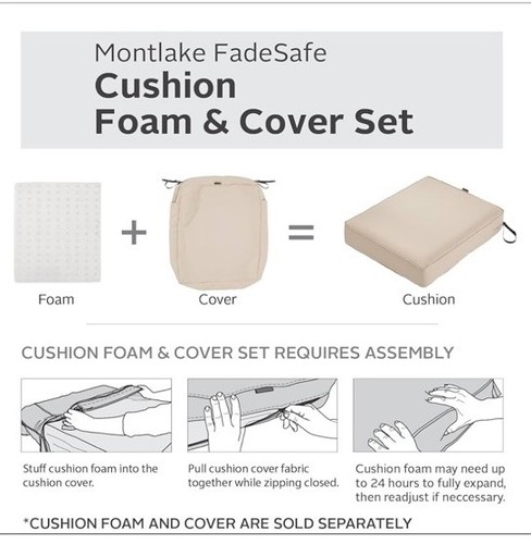 Classic Accessories Patio Pillow Back Cushion Foam Insert 21 X 22 X 4 Inch *NEW - Picture 5 of 9
