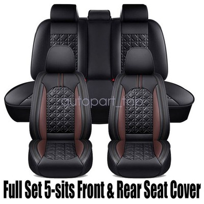 For Chevrolet Equinox 2005-2024 Car 5-Seat Covers PU Leather Full Set brown