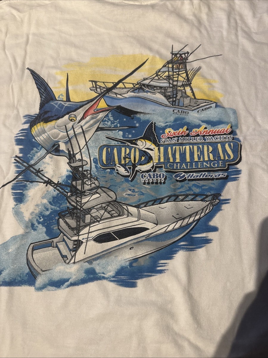 Vtg Cabo  Yachts  Men’s T-Shirt 2XL Swordfish Fishing Stan Miller Yachts View 2