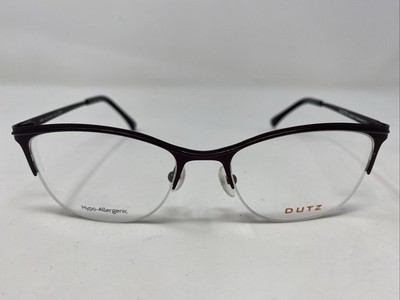 DUTZ DZ681 Col.75 50-17-135 Dark Wine Metal Half Rim Eyeglasses Frame YZ72