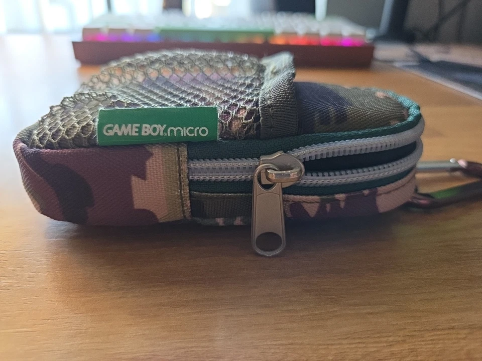 Official Nintendo Game Boy GameBoy micro Carrying Case CAMOUFLAGE gba pouch logo - Image 2 of 4