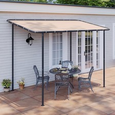 10x6 Lean to Gazebo Outdoor Pergola W/ Water ...