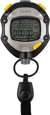 Casio HS-70W-1JH / HS-70W-8JH Stop Watch Black Waterproof Sports Stopwatch New - Image 1 of 2
