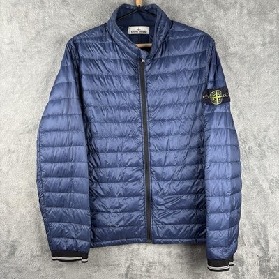 Stone Island Jacket Mens Medium Lightweight Padded Navy Blue Compass Authentic