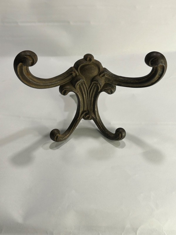 Antique Cast Iron Victorian Style Double Hall Tree Hook Two Pieces with Nut LQQK
