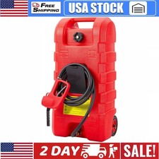 15 Gallon Fuel Caddy Fuel Tank with Manual Transfer Pump  10FT Hose Gas Diesel