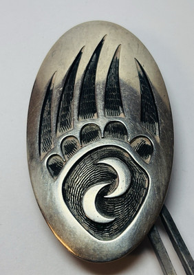 Hopi Weaver Selina Sterling Silver Bear Claw Bolo -.76