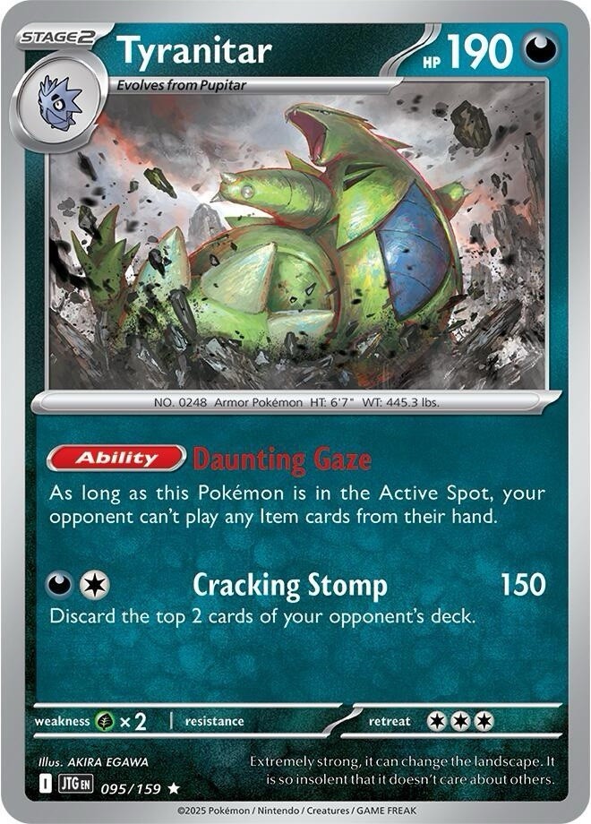Tyranitar 95/159 Journey Together Rare Holo Pokemon TCG