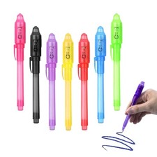 7pcs Invisible Marker With UV Light Invisible Ink Pen With Light Spy Pen