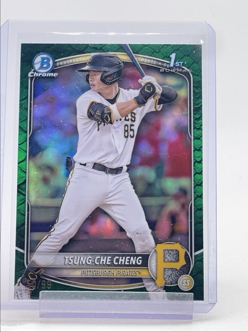 TSUNG-CHE CHENG 2025 BOWMAN CHROME 1ST GREEN REPTILIAN REFRACTOR /99 Q3847