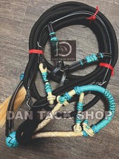 Juego de Bosal de Piel Cruda Trenzado a Mano Tamaño Completo con Nylon Mecate Envío Gratis