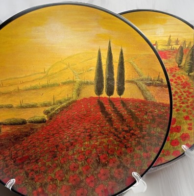 2 Echo Point Collection Decorative Plates Italian Scenery - 10 inches