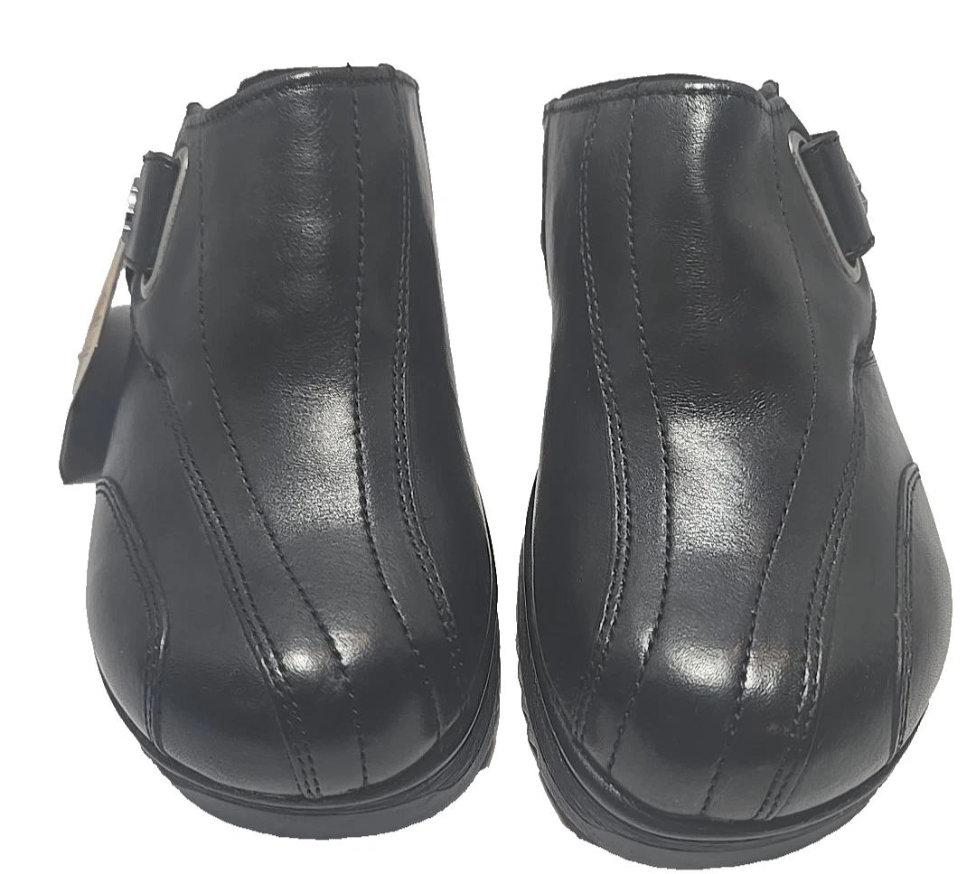 Harley Davidson TEO Overlay Clog Ladies Black Sandals Vintage New Old Stock