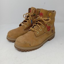 Timberland Boots Boys Size 6 Brown 6-Inch Premium Waterproof Nubuck Primaloft