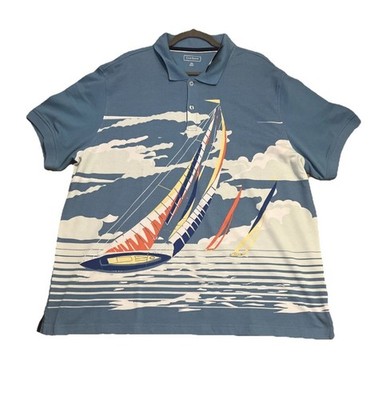 MACYS Club Room XXL Regatta sailboat cotton blend polo NWT Boating Beachy Summer