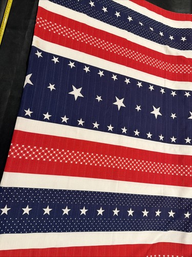 Patriotic Striped Tablecloth Rectangle 52x72 Inches Red White Blue Stars Polyest
