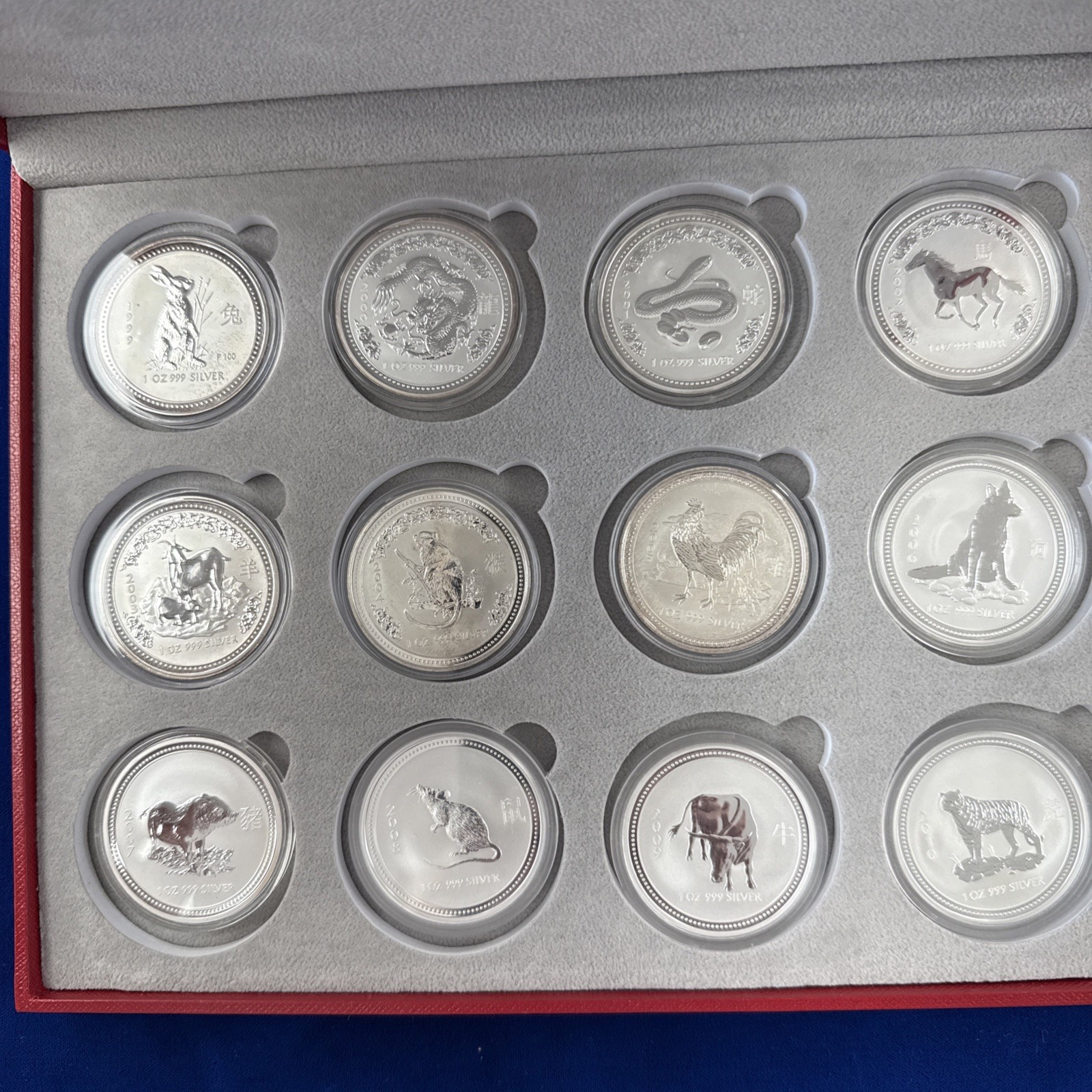 1999-2010 1oz Australia Silver Lunar Series 12 Coin SET