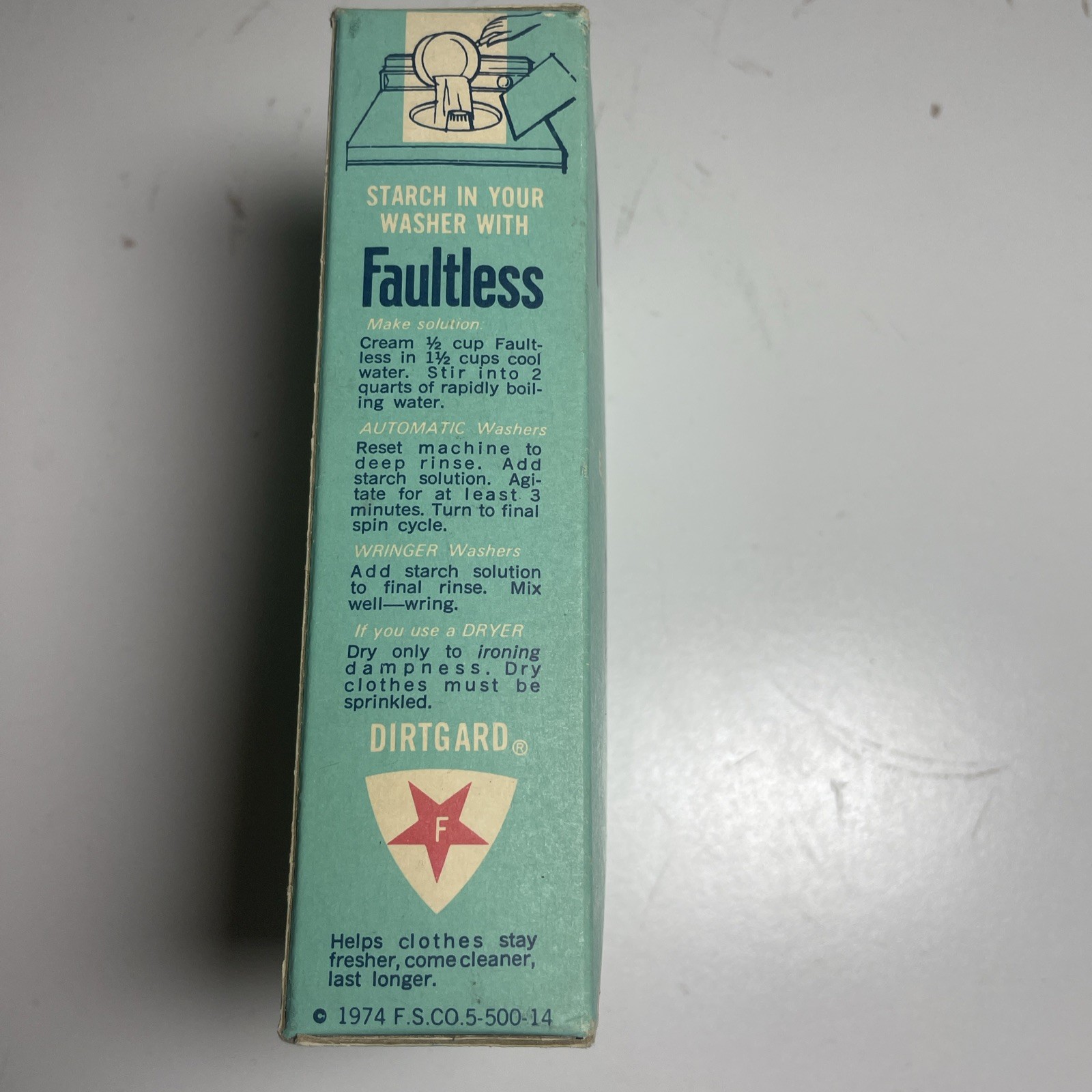 Vintage Faultless Starch 12oz Blued and Perfume Dry Powder 1970s Unopened