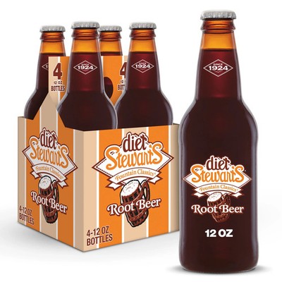 Stewart's Diet Root Beer 12 Pack Glass Bottles