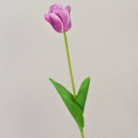 Artplants Kunst Tulpe Pjassina, Violett-Weiß, 65Cm